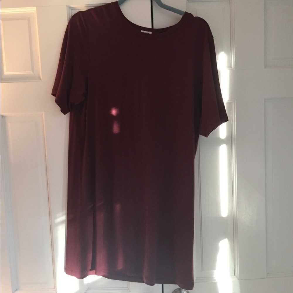 Garage Loose Maroon T-Shirt Dress